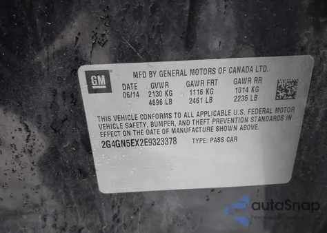 2014 Buick Regal Turbo/E-Assist Premium I из США, поврежденный, VIN 2G4GN5EX2E9323378